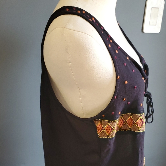 Free People Purple Embellished Tank Top with Tie Front - Picture 11 of 16